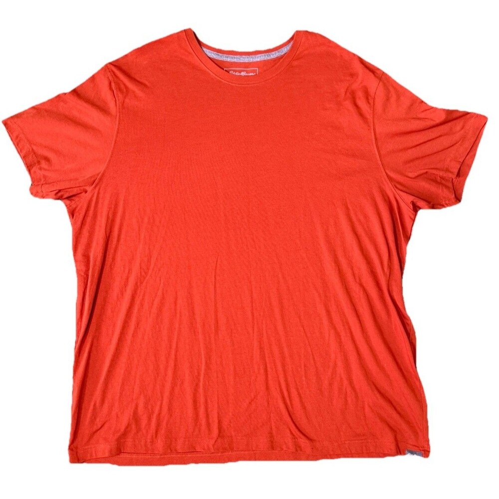 Eddie Bauer Men’s Classic Fit Orange Crewneck Tee Short Sleeve Lightweight 3XL